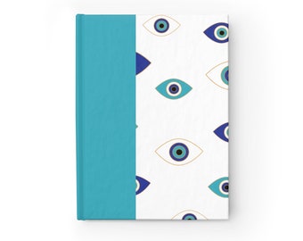 Evil Eye notebook | Lucky Eye Pattern Journal - Ruled Line | Hard Cover notebook | Planner