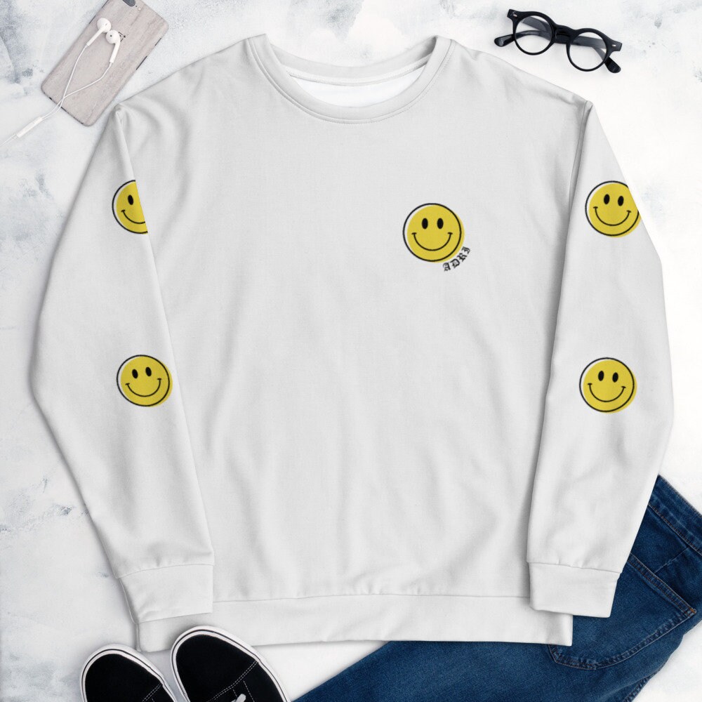 Happy Face Sweater Smiling Face Unisex Sweatshirt Custom - Etsy