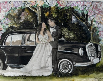 Wedding Watercolor Portraits • Venue • Engagement • Illustrations |100% Handpainted| Personalized | Bespoke