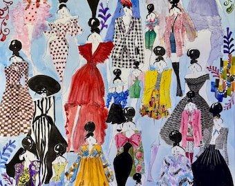 ORIGINAL 18x24” • ‘Bonjour Emily’• Original Watercolor Painting