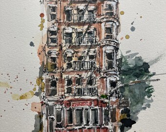 ORIGINAL•Clinton St Baking Co, New York •  Watercolor Painting• 6x9”