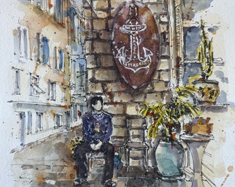 ORIGINAL 9x12”•Spain •Watercolor Painting