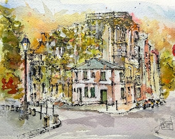 ORIGINAL 7.5x11” • La Maison Rose, Montmartre Paris • Original Watercolor Painting
