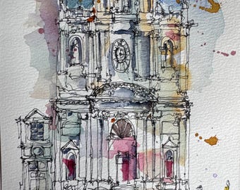 ORIGINAL 6x9” • Saint Paul Saint Louise Paris • Watercolor Painting