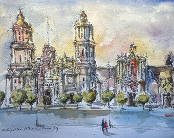 ORIGINAL 11x15” • Metropolitan Cathedral • Original Watercolor Painting