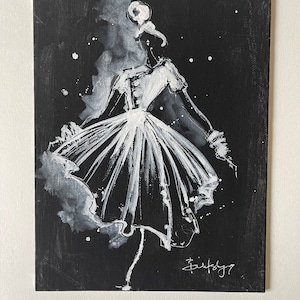 Classic Fashion Illustration• Black and White• Original painting