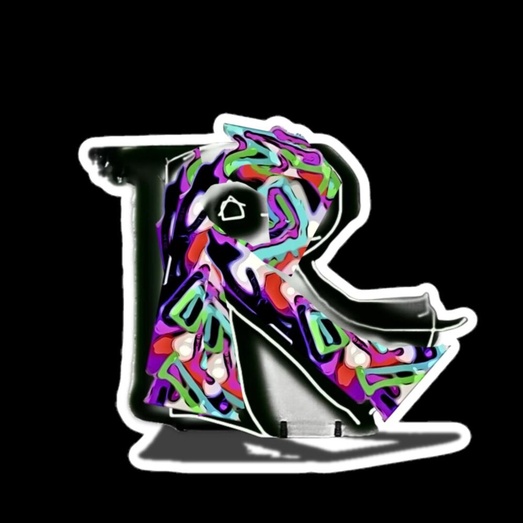 Graffiti Style Letter R Sticker, Colorful Vinyl, Bubble-free ...