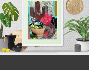Desert Rose Garden Art Photography Gallery Print Wall Art Decor Framed canvas (12”Wx16”H)