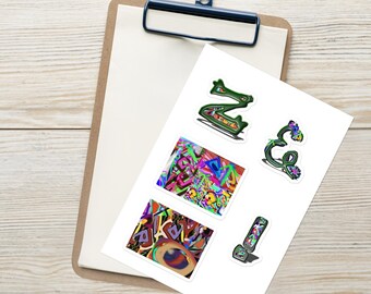 Graffiti Style Alphabet Letter Z, !,&, Abstract Art Stickers (Indoor Use)
