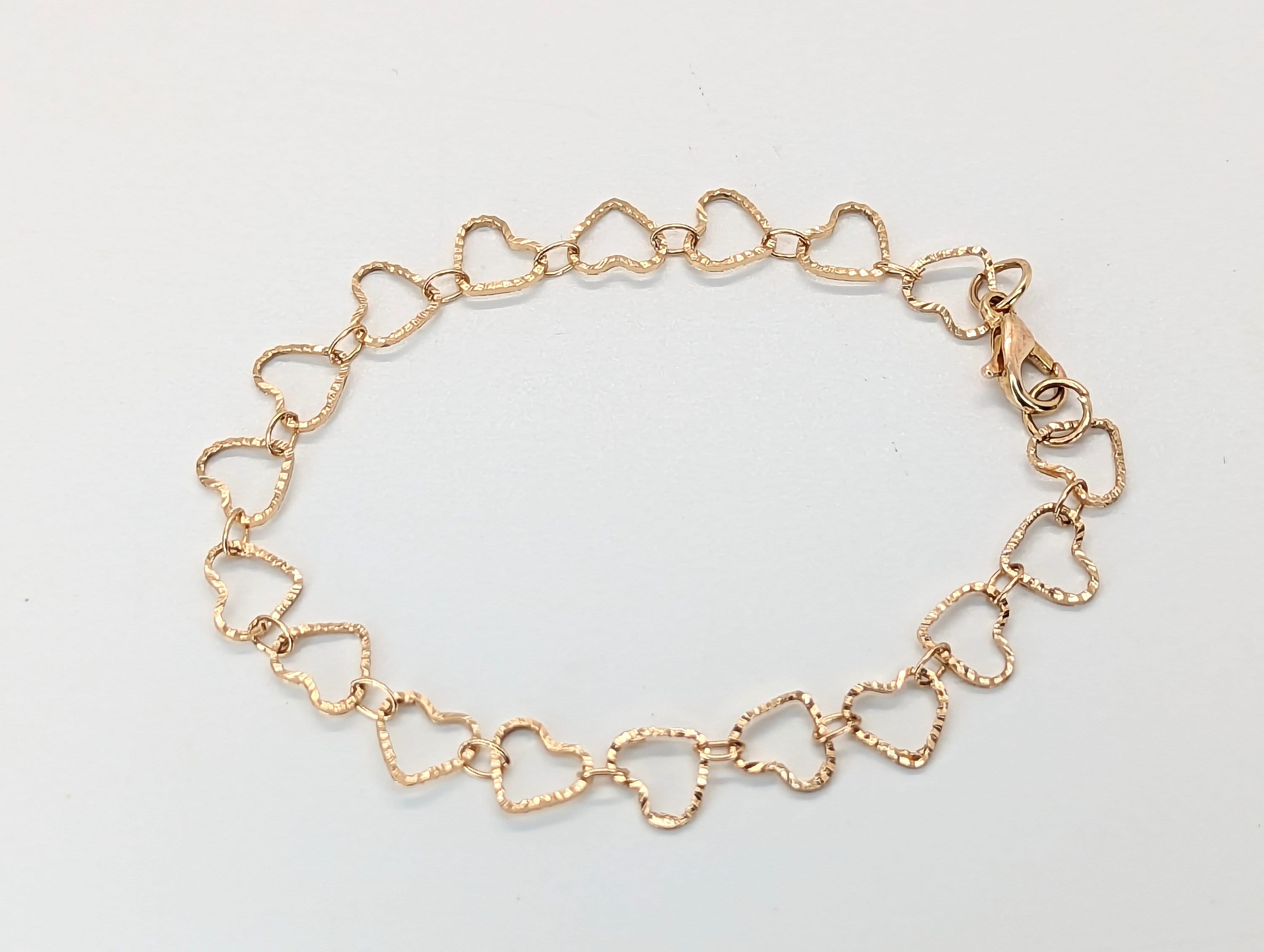 Gold Plated Heart Bracelet for Woman Dainty Gold Bracelet Chain