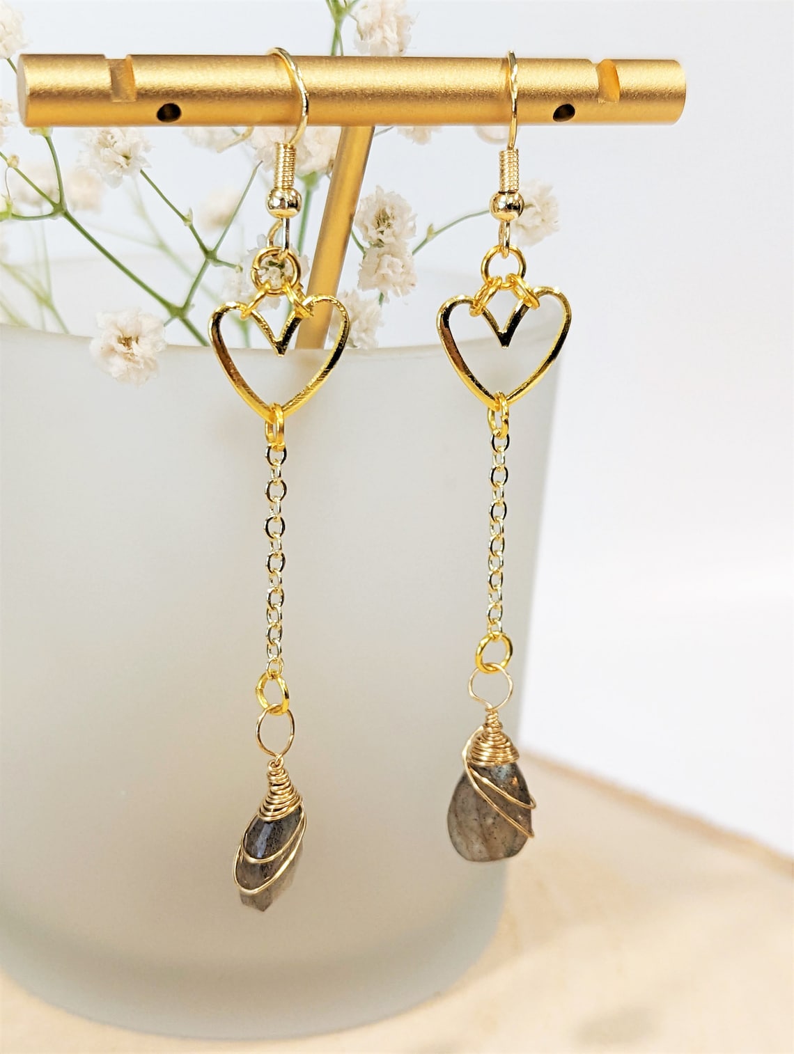 The Jordan Dangle Heart Earrings