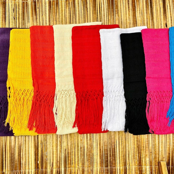 Rebozo mexicain 2,4 mètres / 95 pouces (y compris les franges) Rebozo mexicain traditionnel Couleurs variées / Modèle effiloché