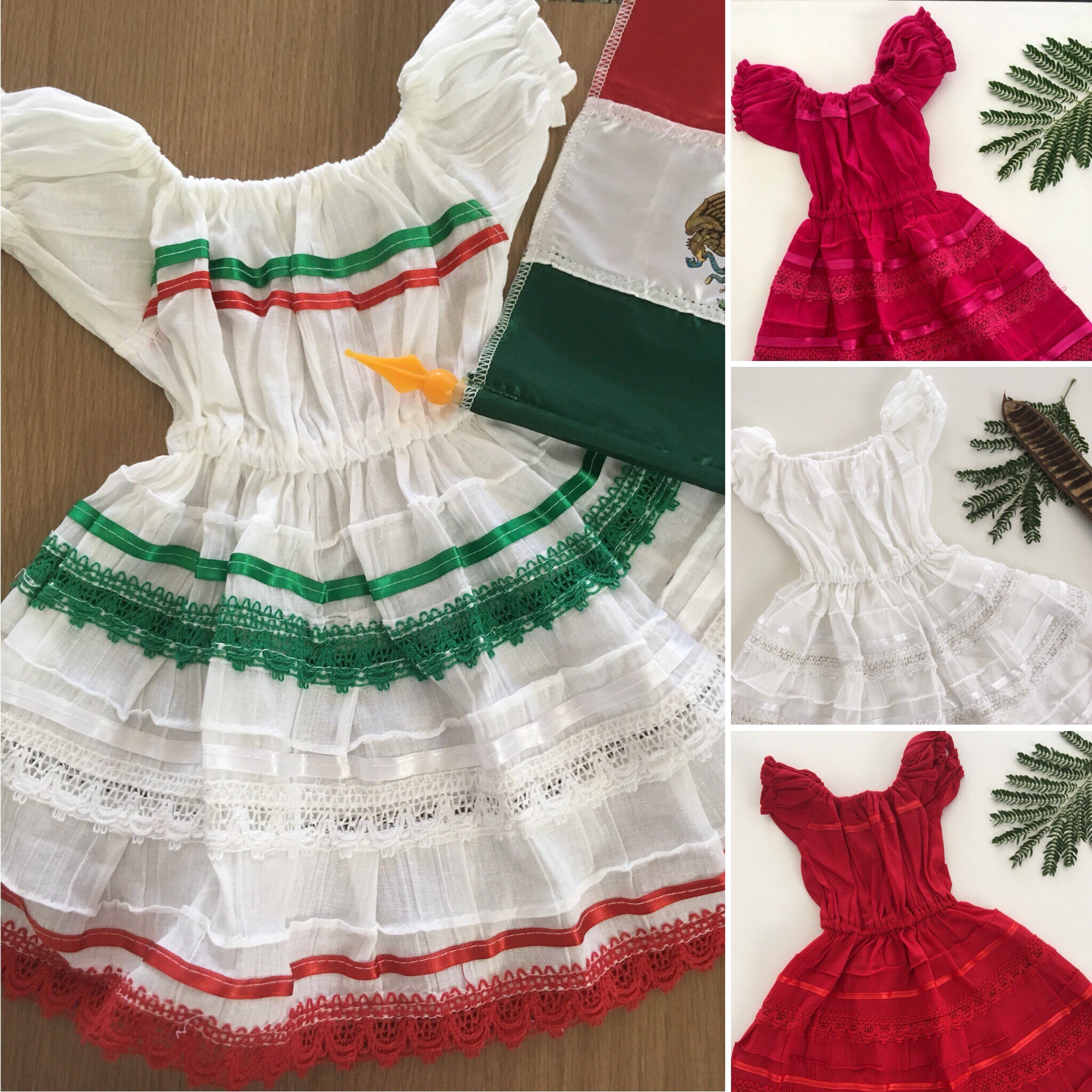 tricolour dress for baby girl