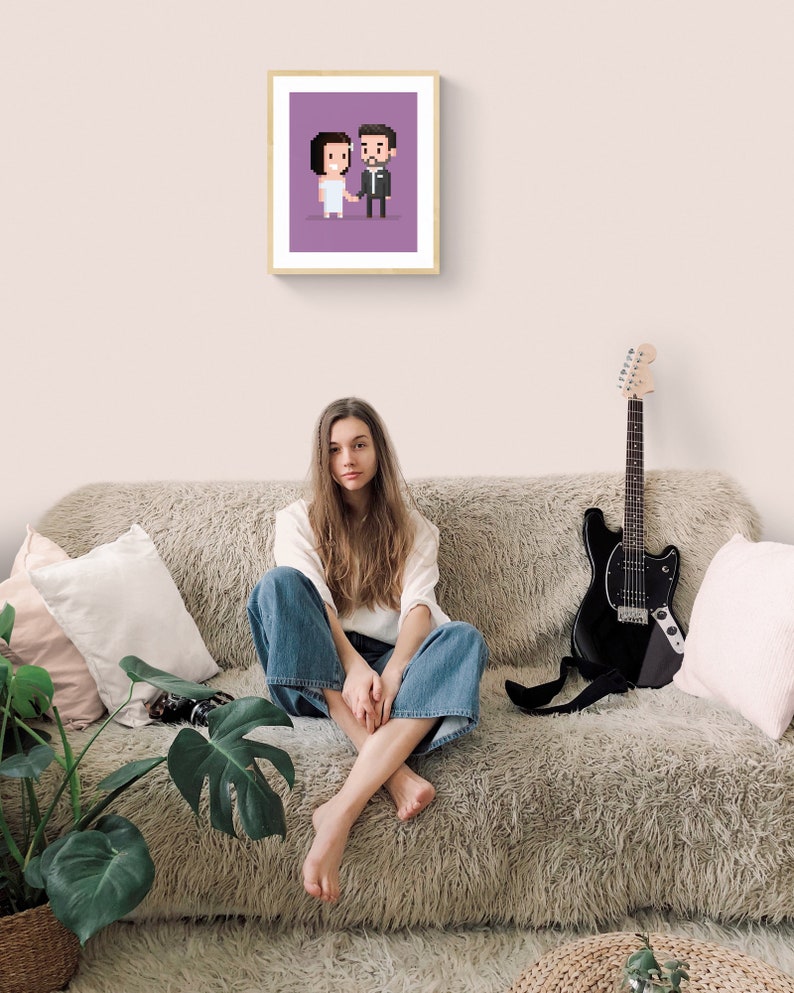 Custom Digital Pixel Art Gift Idea for Family Loved Ones Etsy