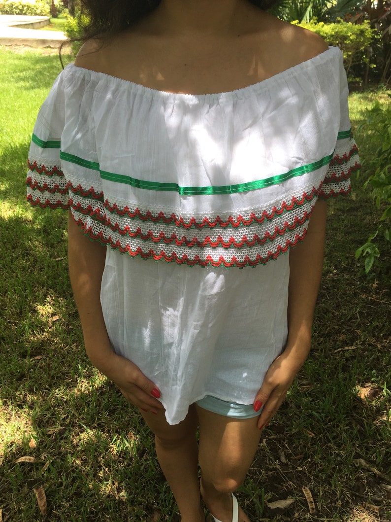 Campesina mexican tricolor blouse