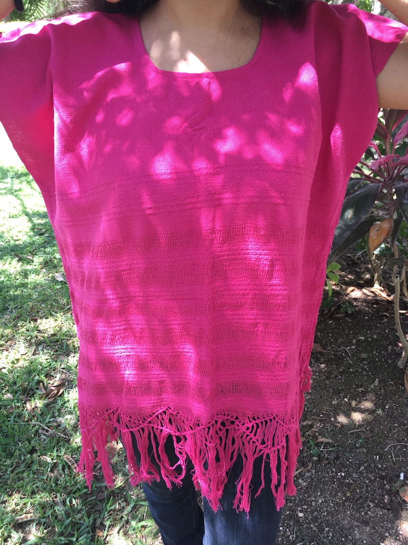 Tradicional Mexican ~ fucsia ~ Blouse of Loom