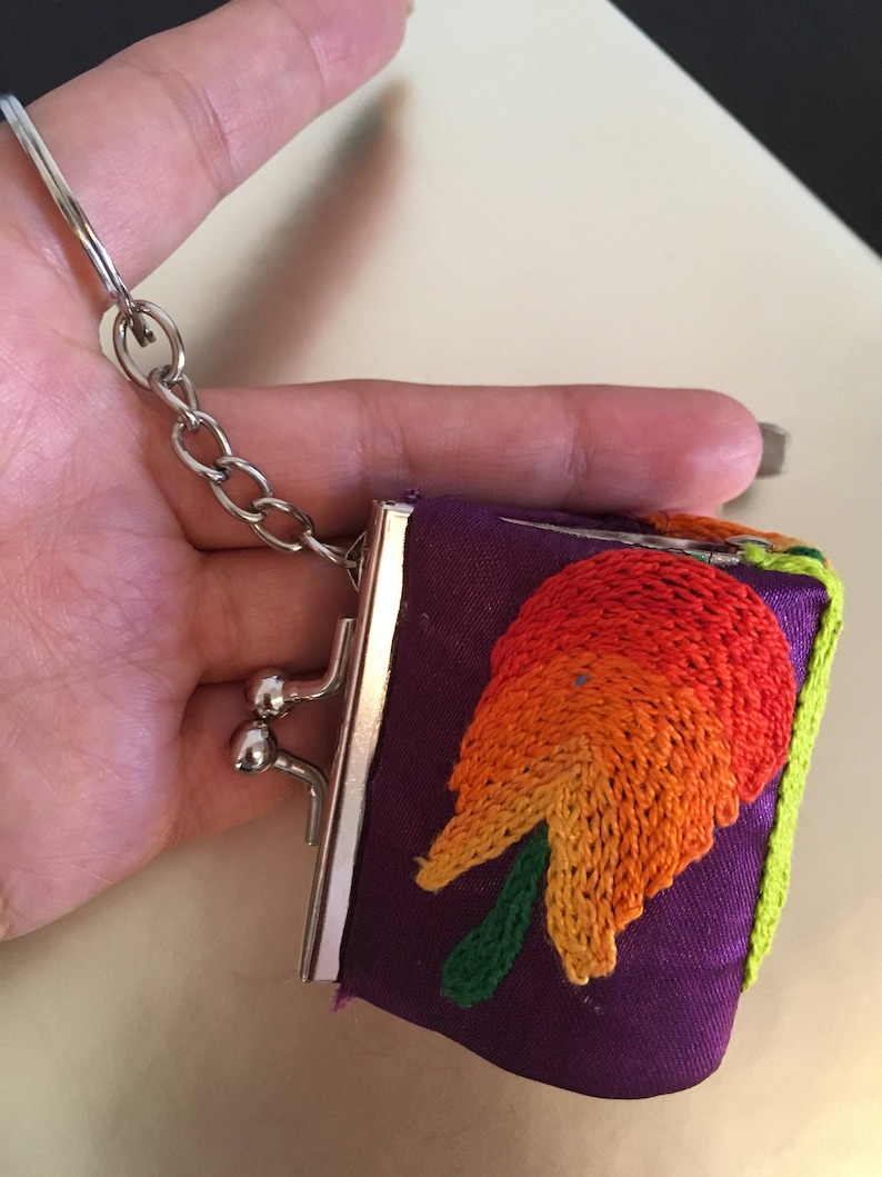 Super sale ~ Purse ~ key ring ~ hand embroidered ~ Istmo of Tehuantepec