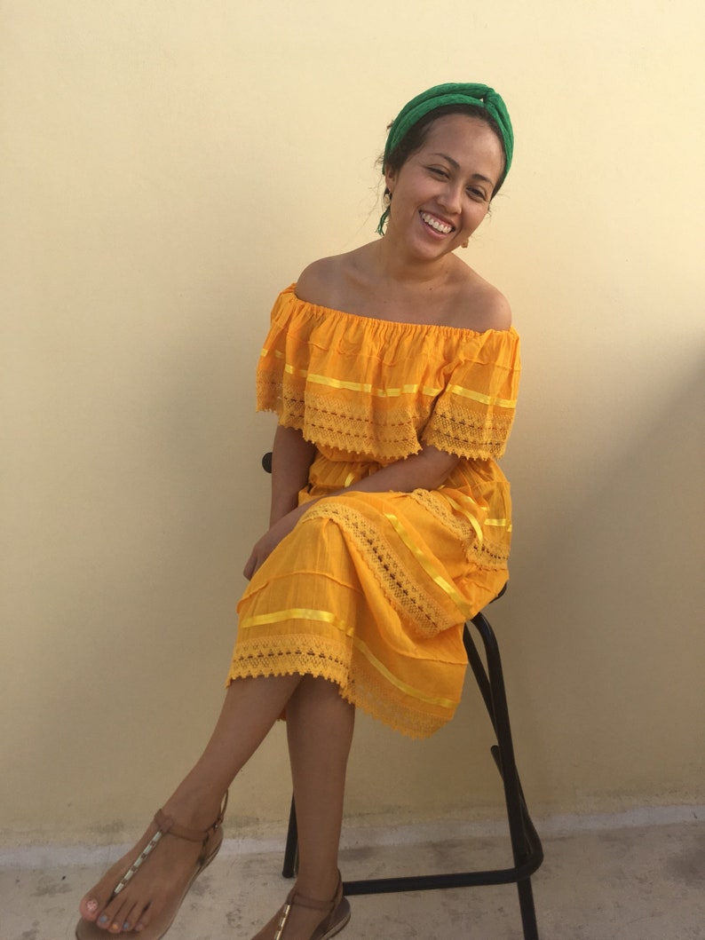 Campesino Yellow Mexican Dress