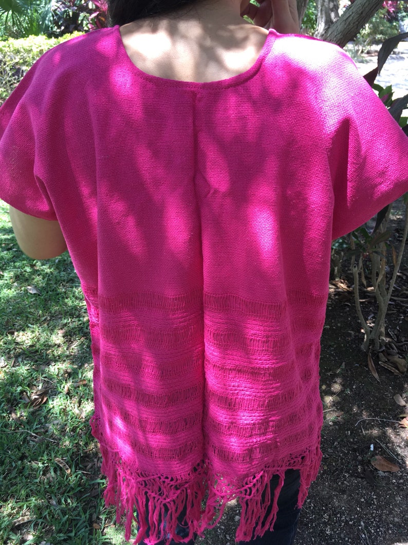 Tradicional Mexican ~ fucsia ~ Blouse of Loom