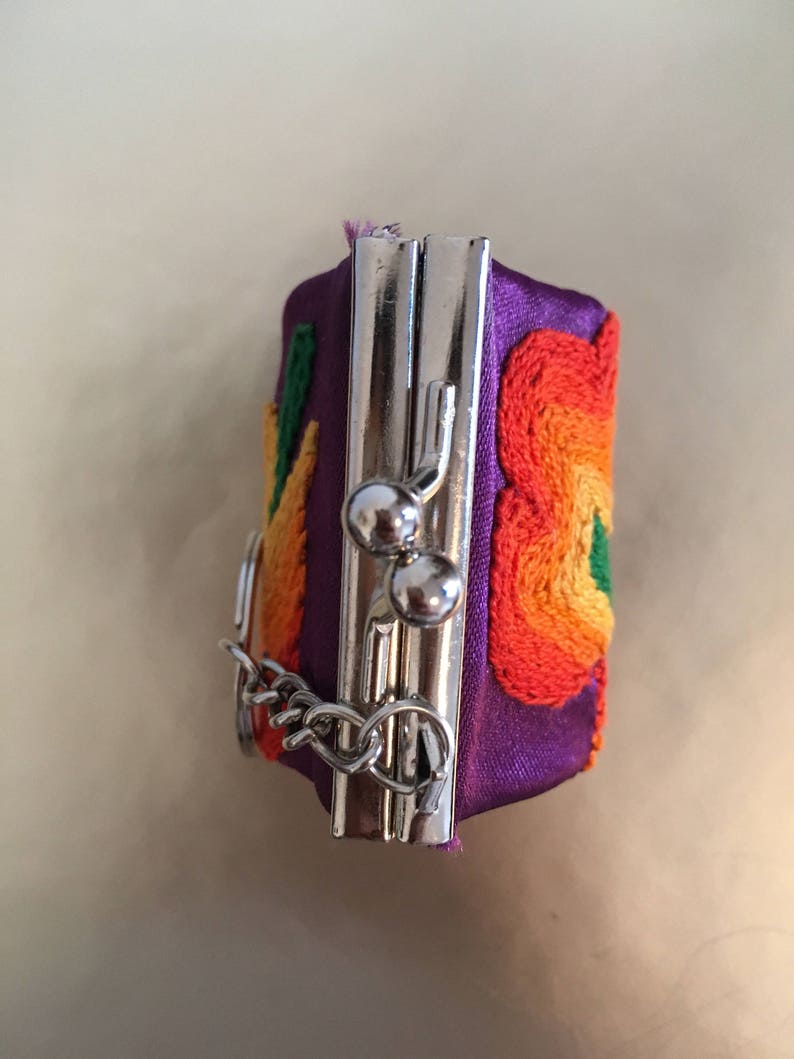 Super sale ~ Purse ~ key ring ~ hand embroidered ~ Istmo of Tehuantepec