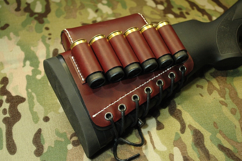 Burgundy Leather sleeve with cheek rest for rifle Bordo ammo Etsy