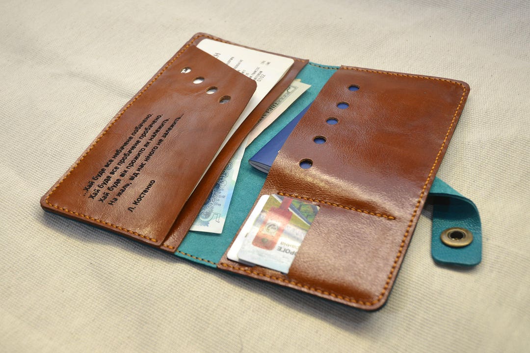 Leather Travel Wallet, Personalized Organizer, Leather Passport Case ...