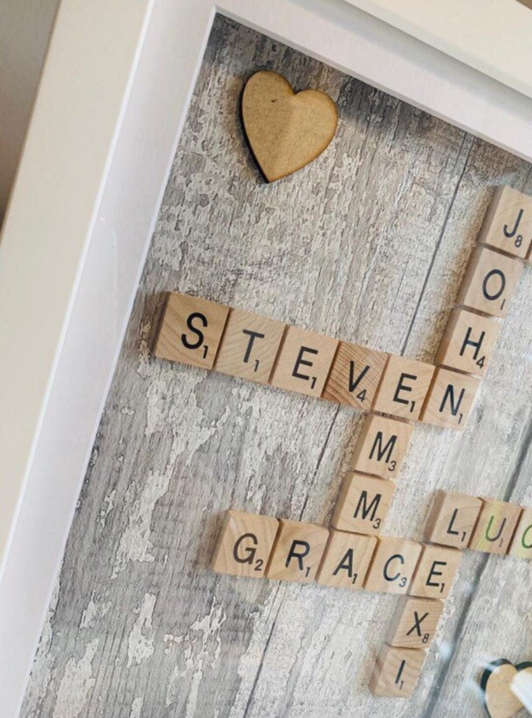 Personalised Scrabble Frame Gift,custom Family Name Frame, Scrabble ...