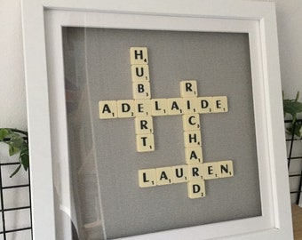 scrabble frames  scrabble pictures  framed gifts  birthday gifts  wedding gifts , anniversary gifts , new home gifts , personalised