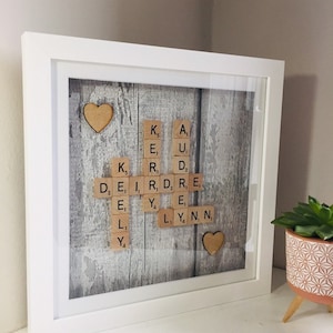 Personalised scrabble picture frames , scrabble frame , personalised gifts , Family Tree , Wall art , personalised presents