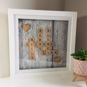 Personalised scrabble picture frames , scrabble frame , personalised gifts , Family Tree , Wall art , personalised presents