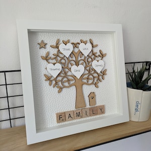 Árvore genealógica personalizada, porta-retratos de Scrabble personalizados, presentes personalizados, presentes de Natal
