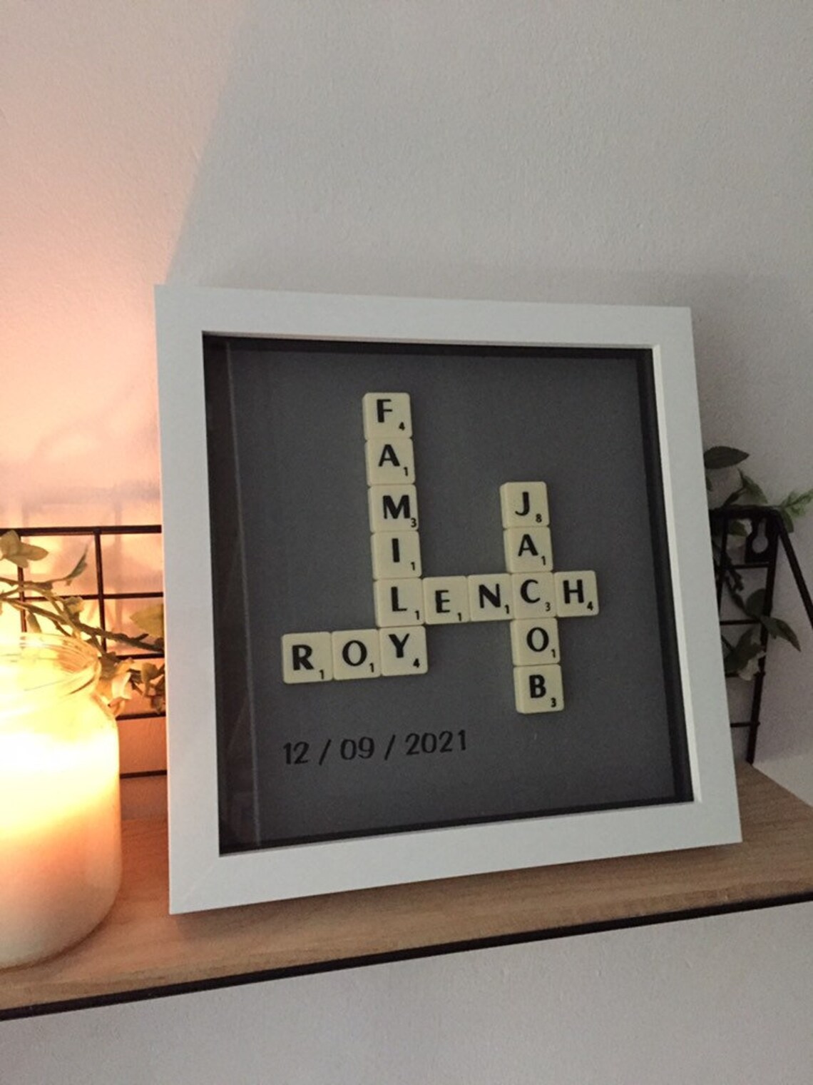 Personalised Scrabble picture frame Scrabble wall art Etsy