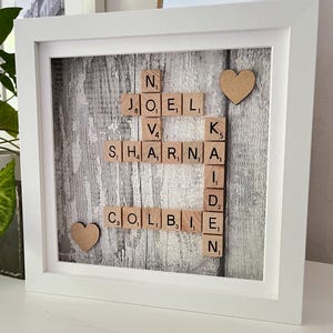 Personalised scrabble gifts personalised scrabble frame wedding gifts birthday gifts new home gifts Box frame personalised scrabble picture