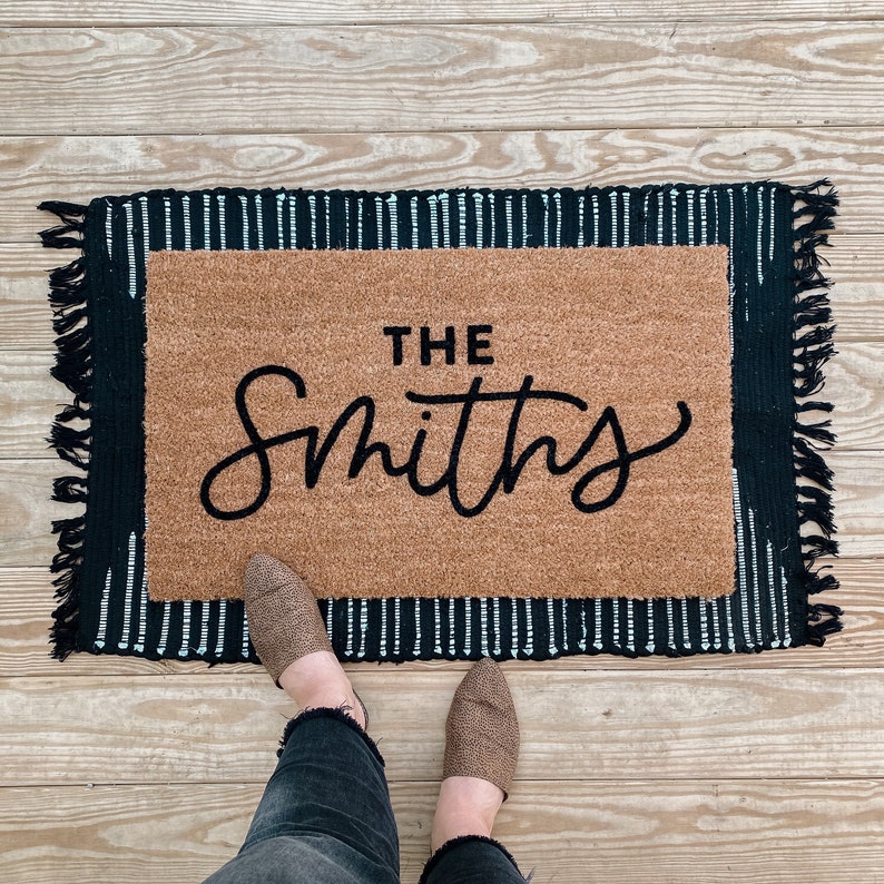 Custom Family Name Mat Door Mat Hand Painted Etsy
