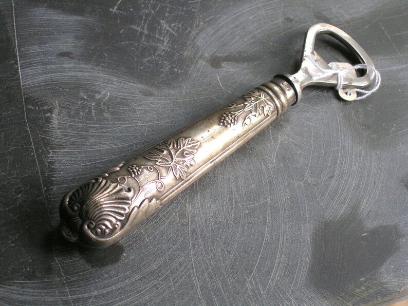 Antique Sterling Silver Bottle Opener With Grapes on the Etsy