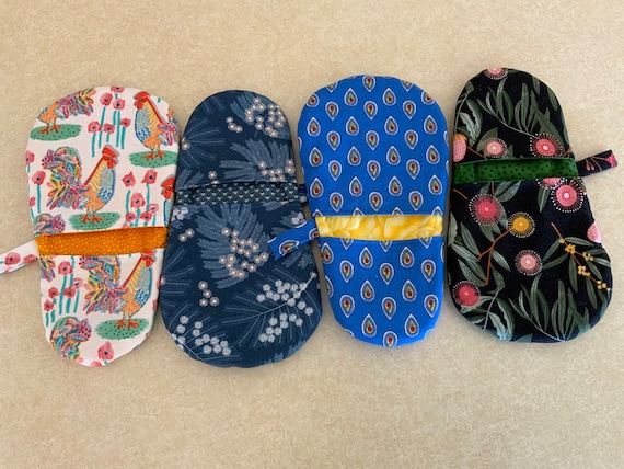 Pair of Oven Mitts - 2 sizes - Large and Medium - Homemade with insul-brite and cotton wading