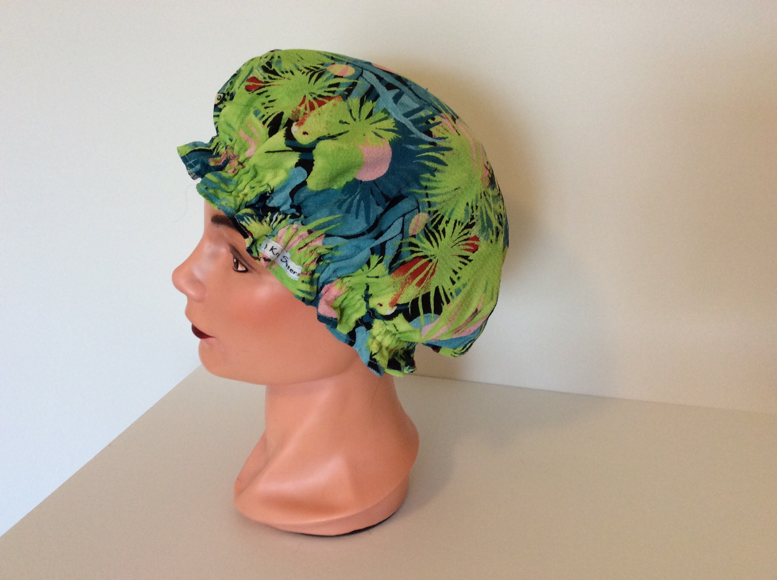 Tropical Design Waterproof Lined Shower Cap for Ladies Girls Etsy