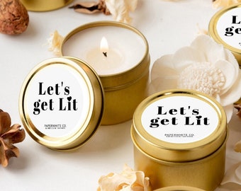 Bridesmaid Proposal Bridesmaid Candle Bridesmaid Gifts Personalized Bridesmaid Proposal Candle Day of Wedding Gifts Let's Get Lit Candle W17