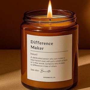 Difference Maker Candle, Best Boss Appreciation Gift, Leadership Token for Colleagues, Thank You Present for Coworkers AG58