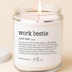 Work Bestie Candle, Coworker, Friend, Best Friend At Work Gift, New Job, Leaving Job