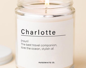 Name Definition Candle, Birthday Gift For Her, Personalized Funny Candle, Christmas Best Friend Gift For Mom, Friendship Candle Message F01