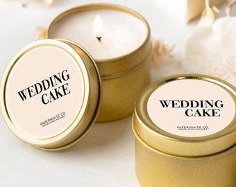 Bridesmaid Candle Wedding Cake Candle Bridesmaid Gifts Small Candle Bridal Party Gifts Bridesmaid Proposal 4 Oz Gold Tin Candle Favors W12