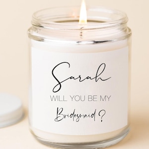 Will You Be My Personalized Bridesmaid Gifts, Custom Bridesmaid Proposal Candle, Cute Bridesmaid Name Candle, Minimalist Bridesmaid Ask C3