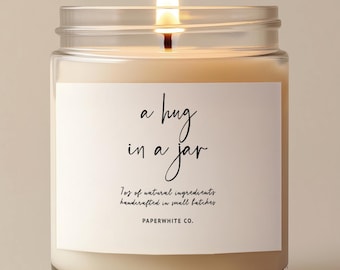 Bougie câlin dans un bocal, cadeaux de l'amitié, cadeau meilleure amie, bougies de l'amitié, cadeau pour elle, bougie câlin, bougie réconfortante, cadeau soins personnels, cadeau F02