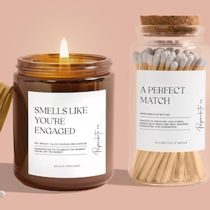 Engagement Gifts For Couple, Engagement Box Gift, Engagement Candle Gift Set, Personalized Engagement Bridal Shower Engaged Couple Gift AW54