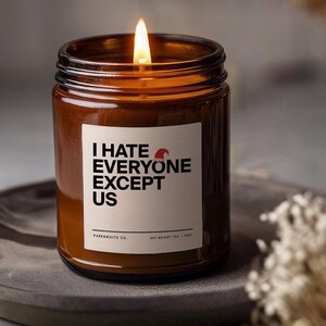 I Hate Everyone Except Us Funny Friendship Candle Best Friend Gift Funny Birthday Candle Gift For Her BFF Christmas Gifts Besties Gift AG21