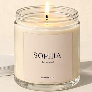 Personalized Bridesmaid Proposal Gift, Custom Name Candle For Bridesmaid Gifts  Wedding Bridal Party Present W50