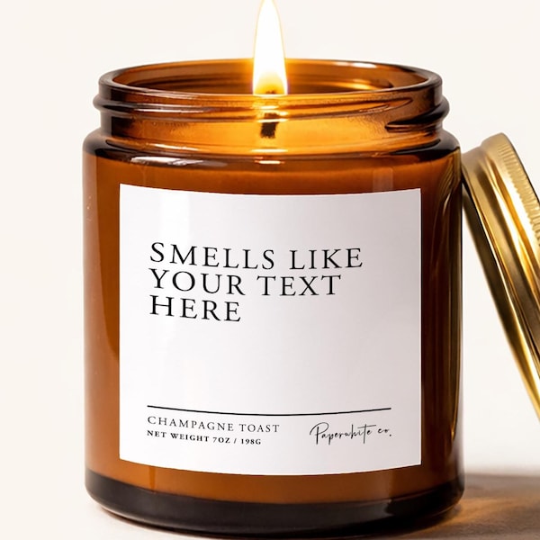 Personalized Candles and Home Fragrance, Custom Home Decor, Create Your Own Candle Label Gift for Friendship Coworker Employee Christmas AH2
