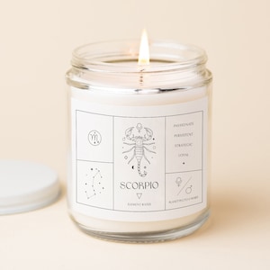 Scorpio Gift Scorpio Candle Birth Month Candle Gifts for Her  Scorpio Birthday Candle Astrology Gifts Birth Zodiac Gift Scorpio Gifts CF11