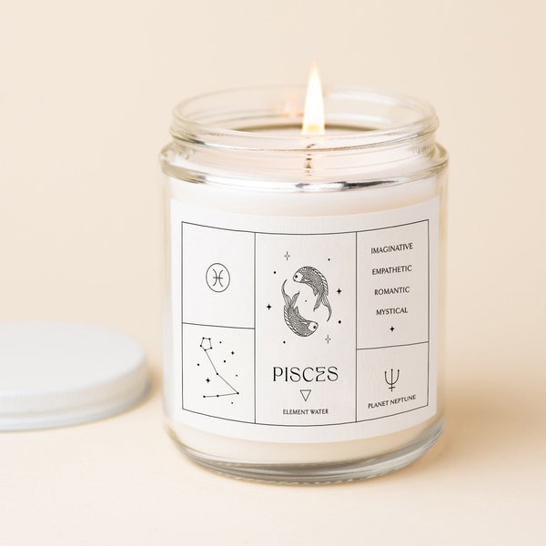 Pisces Gift Pisces Candle Birth Month Candle Gifts for Her Pisces Birthday Candle Astrology Gifts Birth Zodiac Gift Pisces Gifts CF11